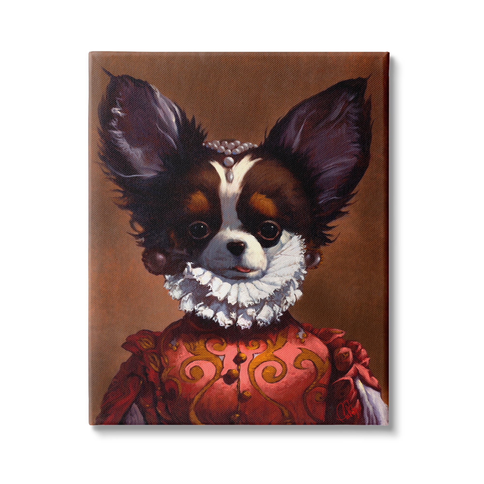 Stupell Industries Funny Royal Puppy Portrait Pet Dog Renaissance Clothing, 24 x 30, Design by Thomas Fluharty
