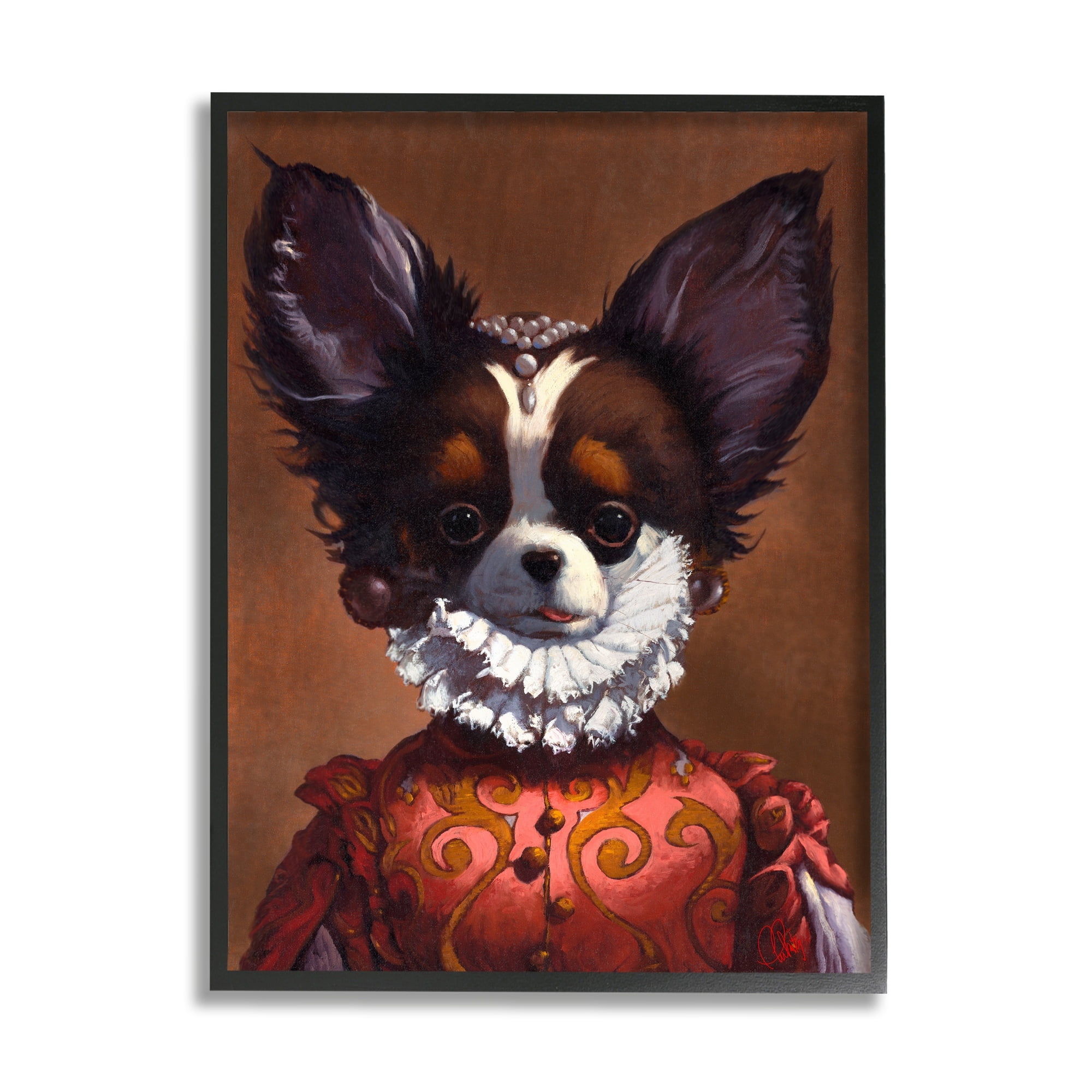 Stupell Industries Funny Royal Puppy Portrait Pet Dog Renaissance Clothing, 24 x 30, Design by Thomas Fluharty