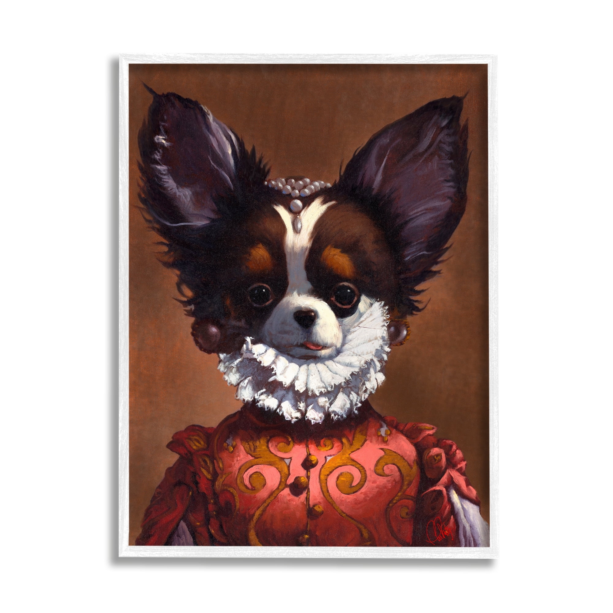Stupell Industries Funny Royal Puppy Portrait Pet Dog Renaissance Clothing, 24 x 30, Design by Thomas Fluharty