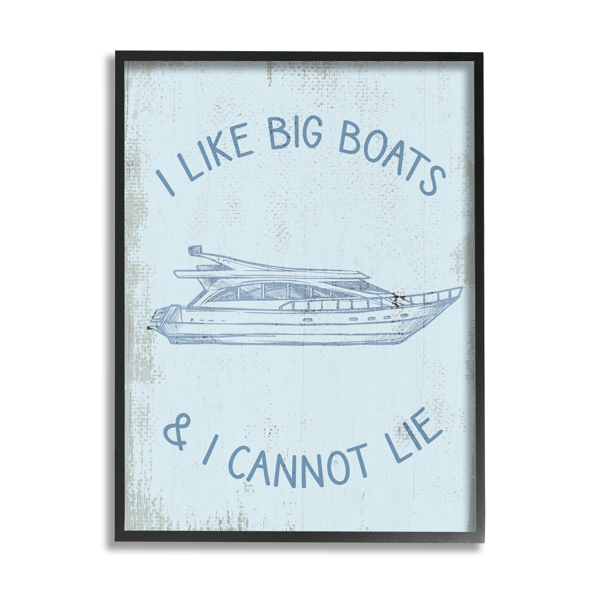 Stupell Industries Funny Rustic Big Boats Transportation Painting Black Framed Art Print Wall Art, 11 x 14