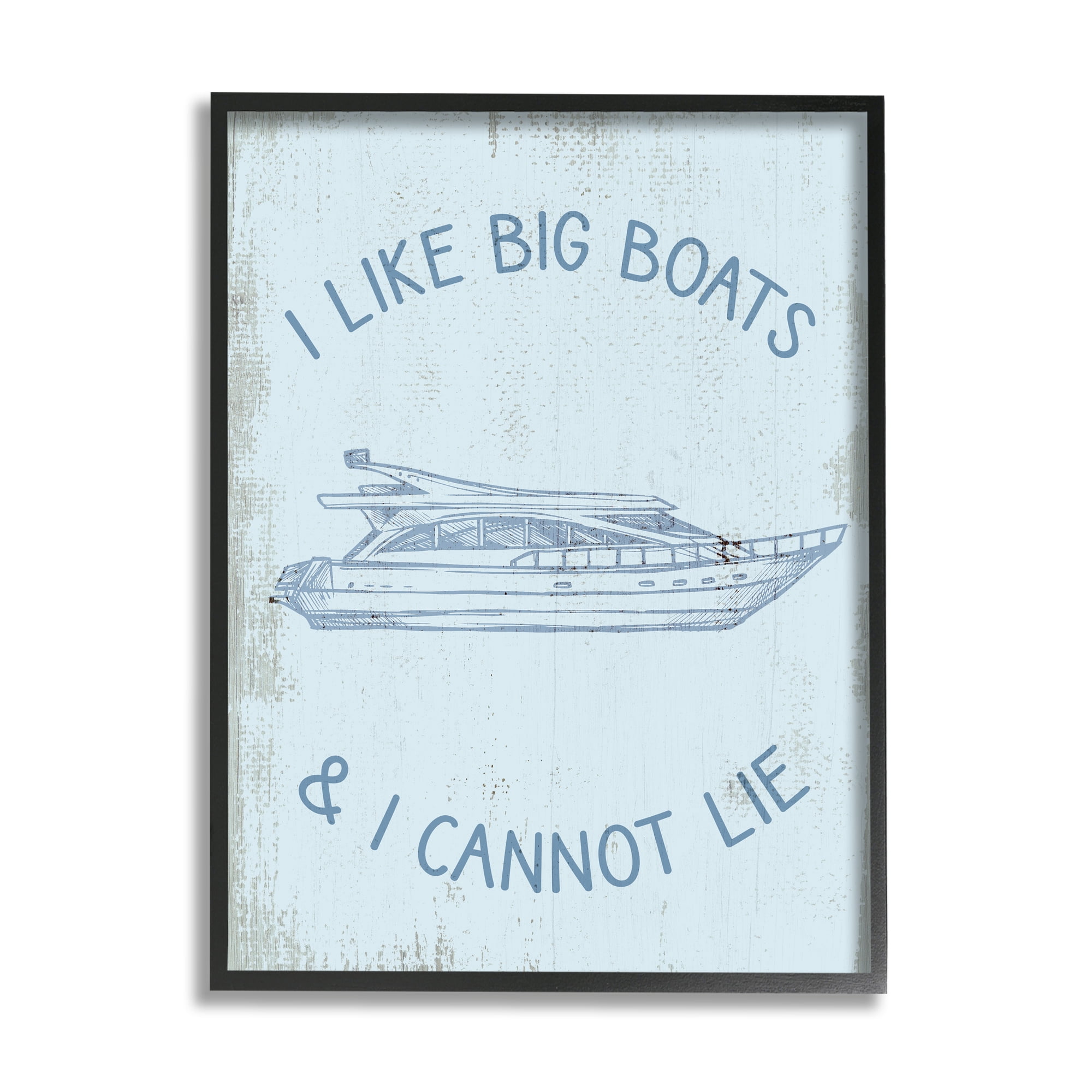Stupell Industries Funny Rustic Big Boats Transportation Painting Black Framed Art Print Wall Art, 24 x 30