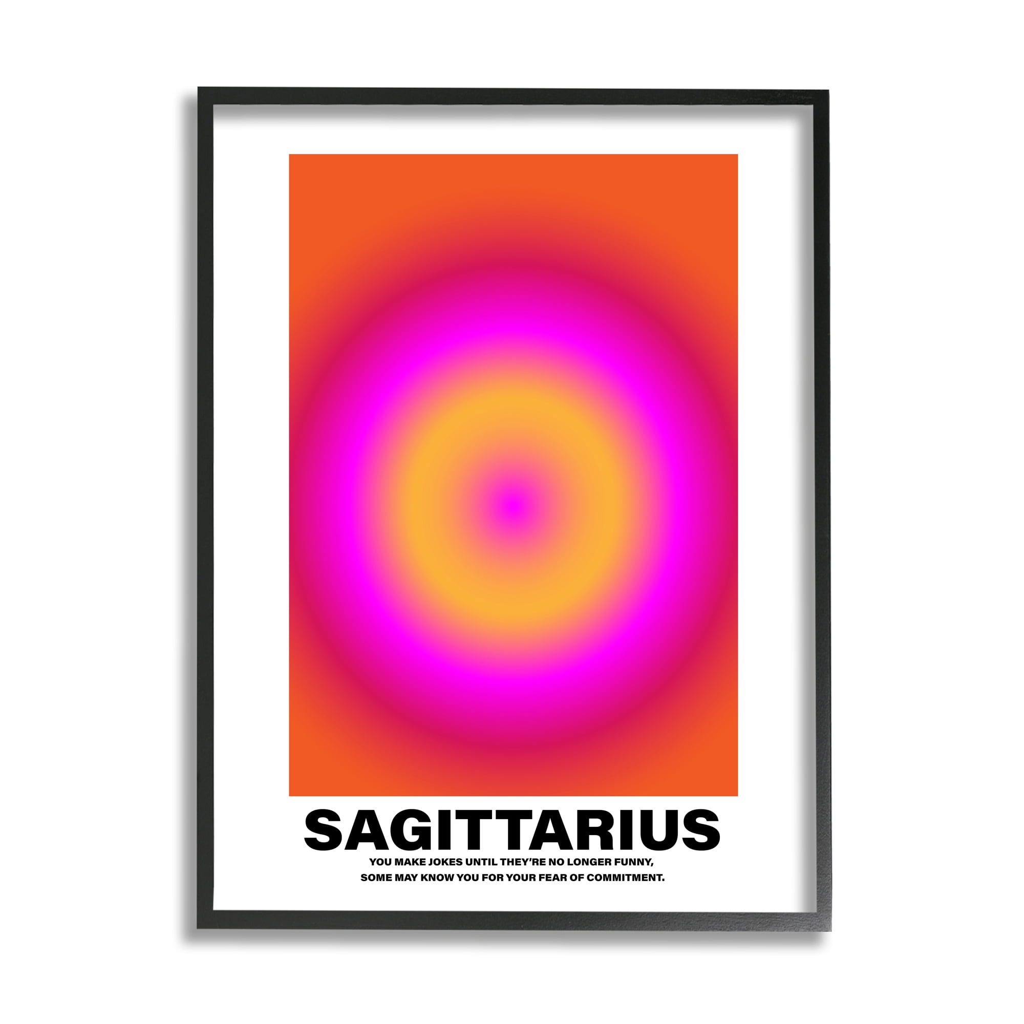 Stupell Industries Funny Sagittarius Astrology Abstract Painting Black Framed Art Print Wall Art, 24 x 30