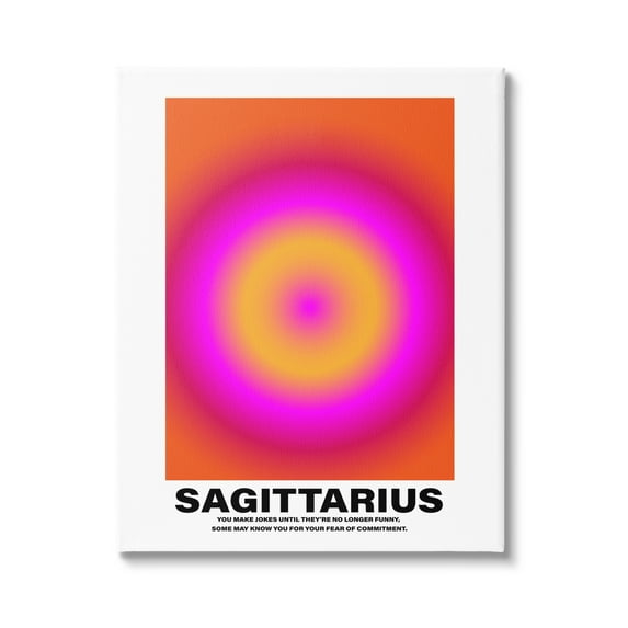 Stupell Industries Funny Sagittarius Astrology Abstract Painting Gallery Wrapped Canvas Art Print Wall Art, 24 x 30