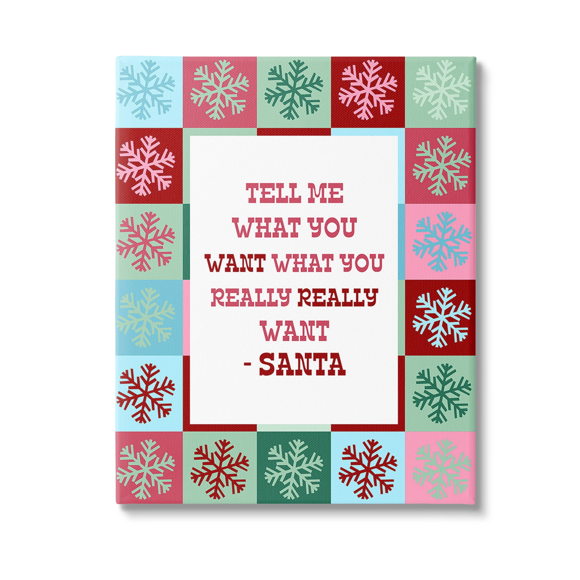 Stupell Industries Funny Santa What You Want Holiday Painting Gallery Wrapped Canvas Art Print Wall Art, 24 x 30