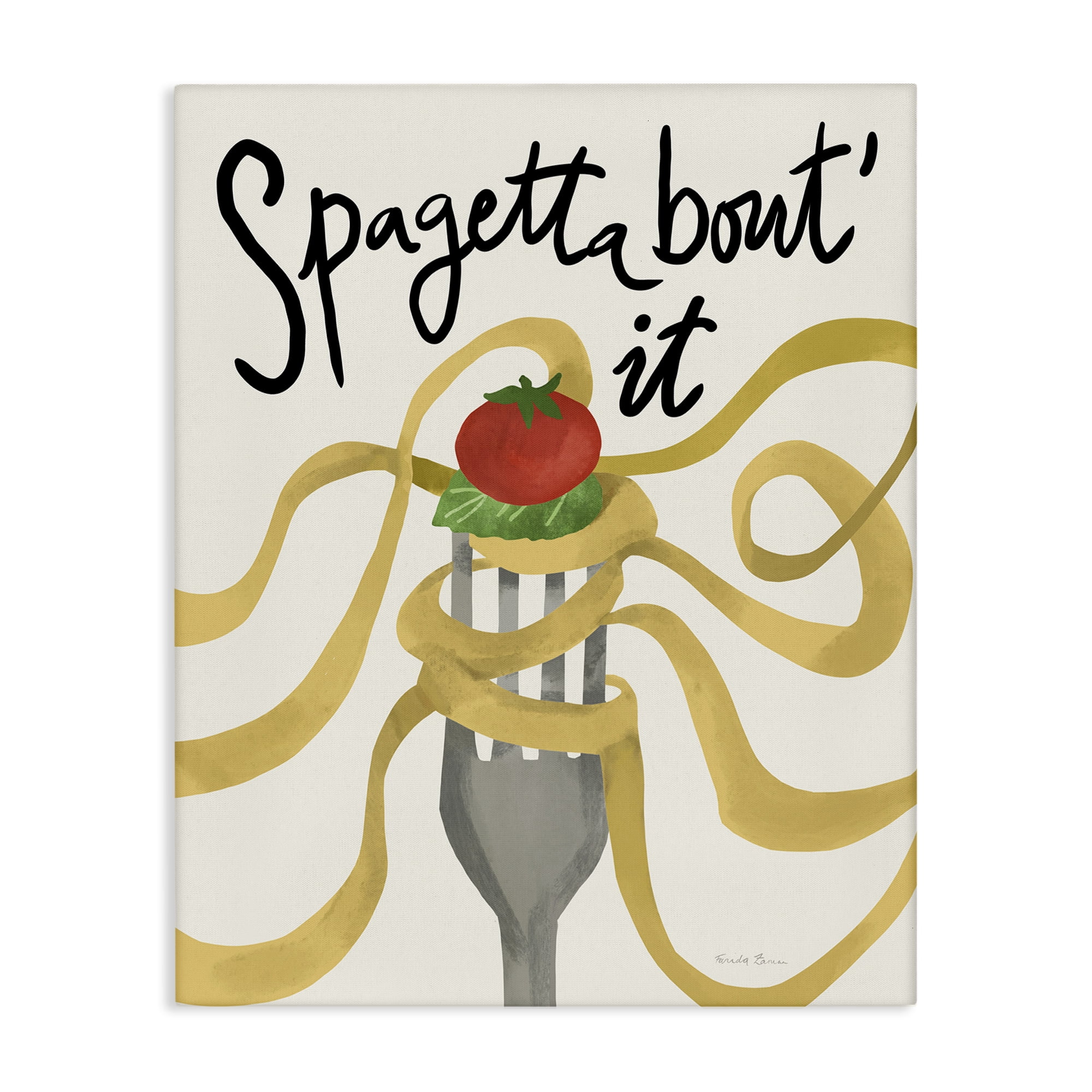 Stupell Industries Funny Spaghetti Phrase Food & Beverage Painting Gallery Wrapped Canvas Art Print Wall Art, 24 x 30