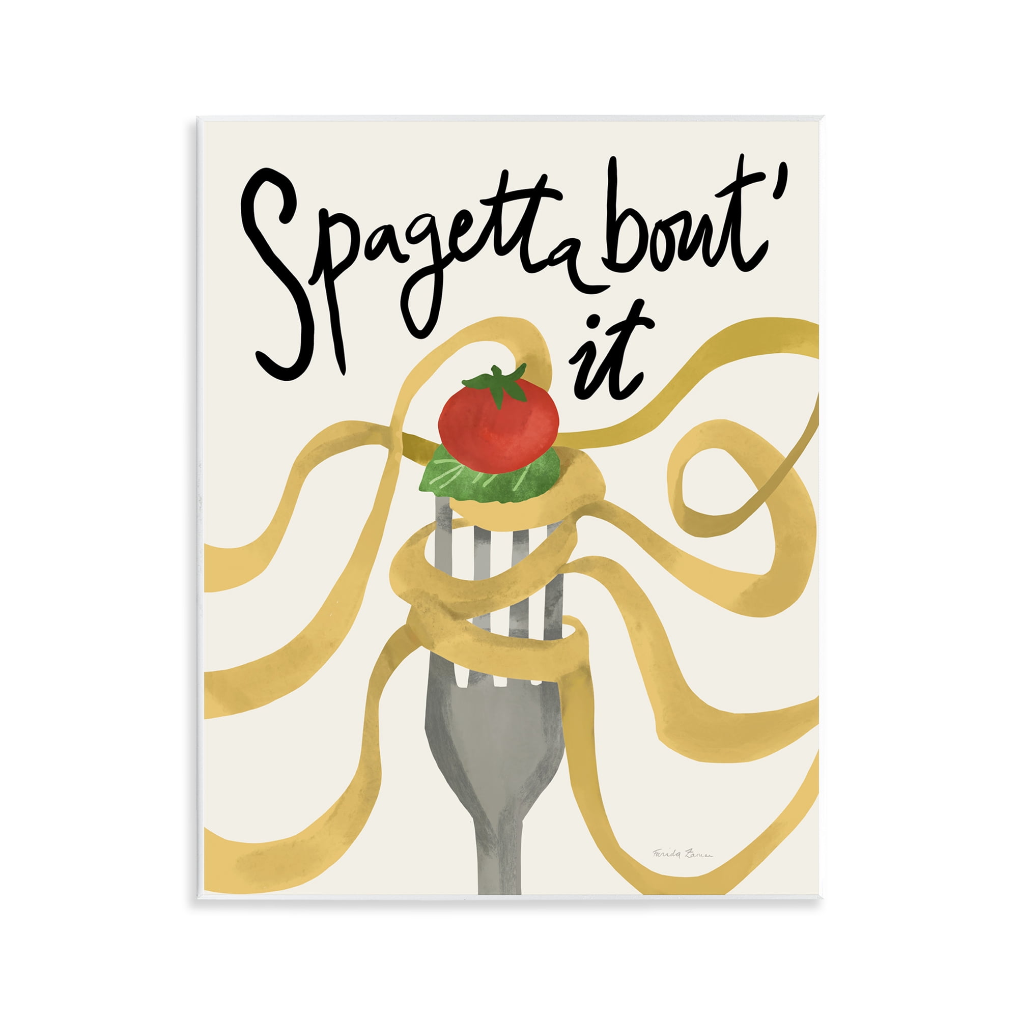 Stupell Industries Funny Spaghetti Phrase Food & Beverage Painting Unframed Art Print Wall Art, 11 x 14