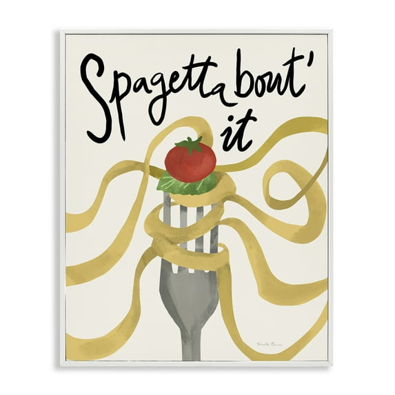 Stupell Industries Funny Spaghetti Phrase Food & Beverage Painting White Framed Art Print Wall Art, 11 x 14