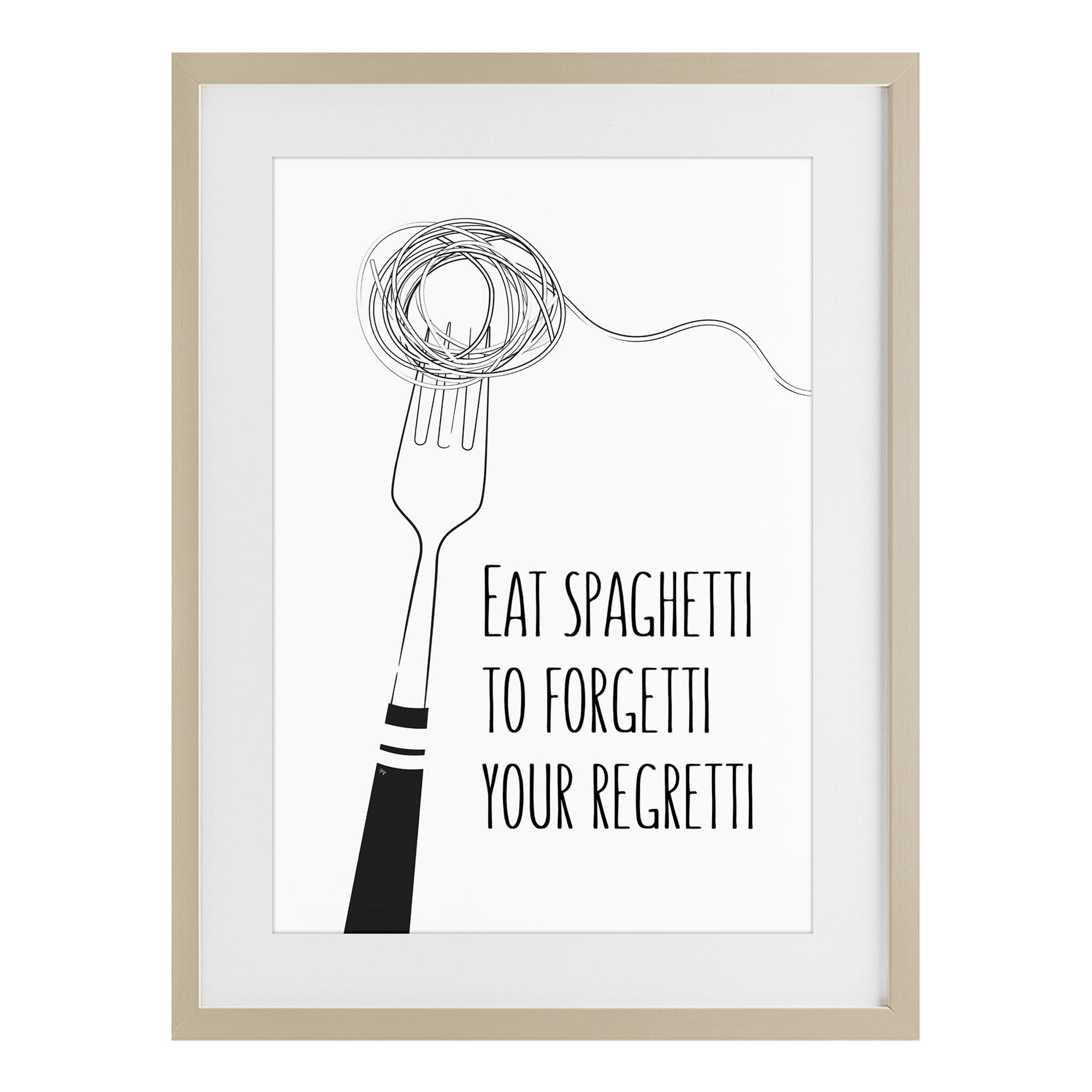 Stupell Industries Funny Spaghetti Sass Birch Framed Print Under Glass, design by Martina Pavlova