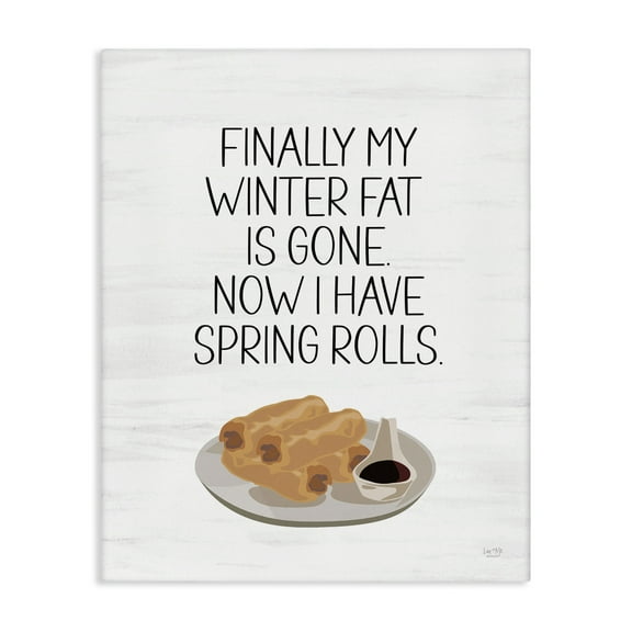Stupell Industries Funny Spring Rolls Phrase Food & Beverage Painting Gallery Wrapped Canvas Art Print Wall Art, 16 x 20