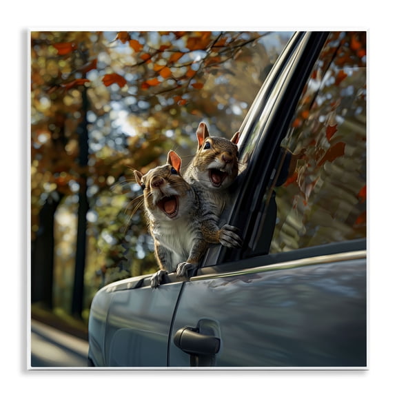 Stupell Industries Funny Squirrel Truck Wall Plaque Art design by Jim Baldwin, 12 x 12