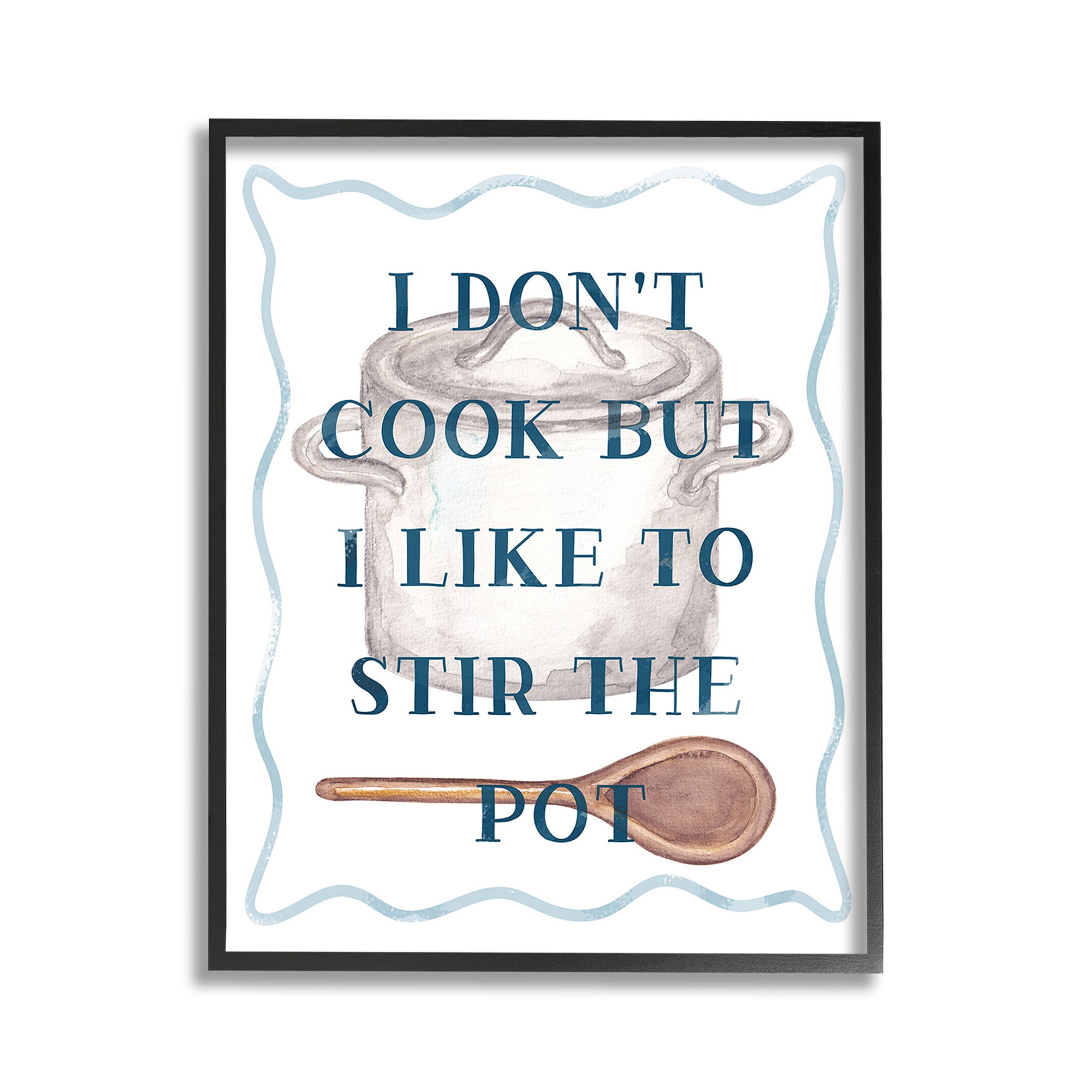 Stupell Industries Funny Stir The Pot Food & Beverage Painting Black Framed Art Print Wall Art, 11 x 14