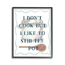 Stupell Industries Funny Stir The Pot Food & Beverage Painting Black Framed Art Print Wall Art, 11 x 14