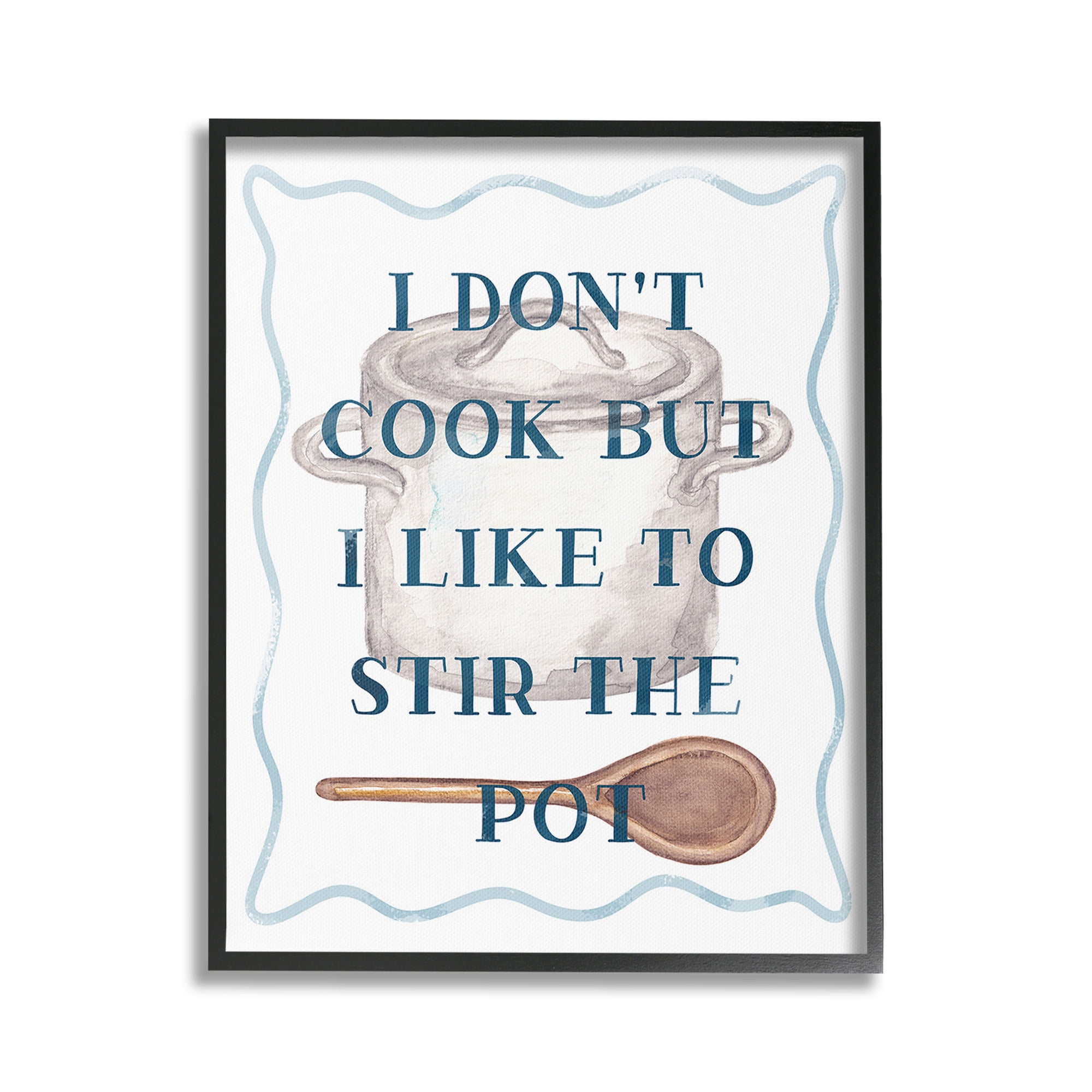 Stupell Industries Funny Stir The Pot Food & Beverage Painting Black Framed Art Print Wall Art, 24 x 30