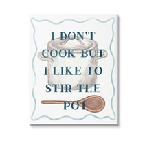 Stupell Industries Funny Stir The Pot Food & Beverage Painting Gallery Wrapped Canvas Art Print Wall Art, 16 x 20