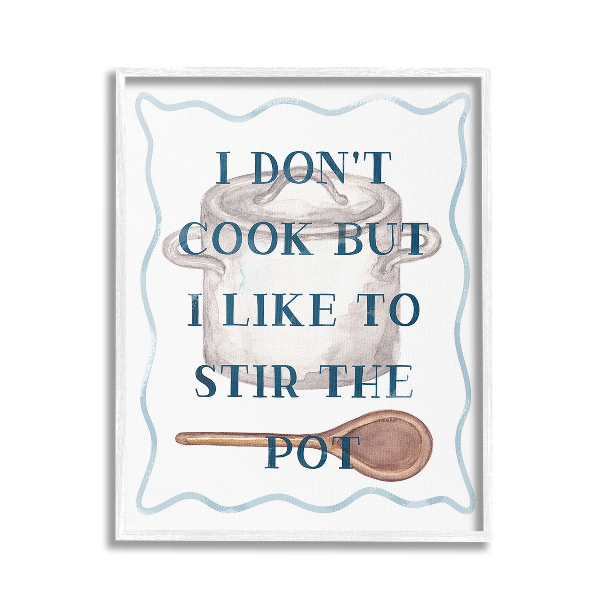 Stupell Industries Funny Stir The Pot Food & Beverage Painting White Framed Art Print Wall Art, 24 x 30