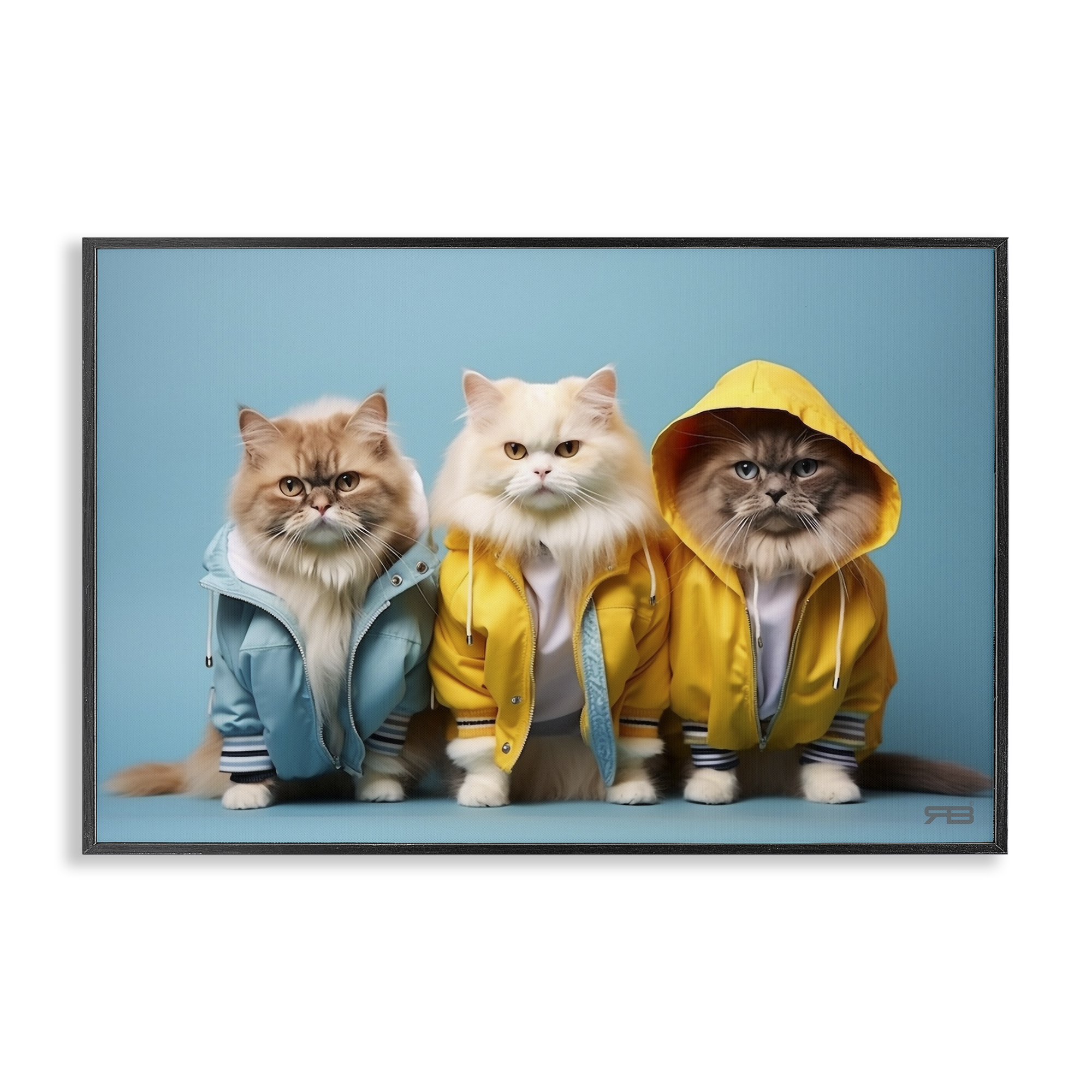 Stupell Industries Funny Stylish Cats Animals & Insects Painting Black Framed Art Print Wall Art, 18 x 12