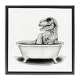 thumbnail image 1 of Stupell Industries Funny T-Rex Bathtub Washroom Animals & Insects Painting Black Floater Framed Canvas Art Print Wall Art, 25 x 25, 1 of 9