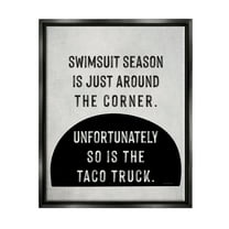 Stupell Industries Funny Taco Truck Summer Typography Painting Black Floater Framed Art Print Wall Art, 17 x 21