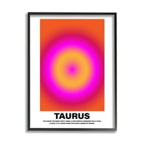 Stupell Industries Funny Taurus Astrology Abstract Painting Black Framed Art Print Wall Art, 11 x 14