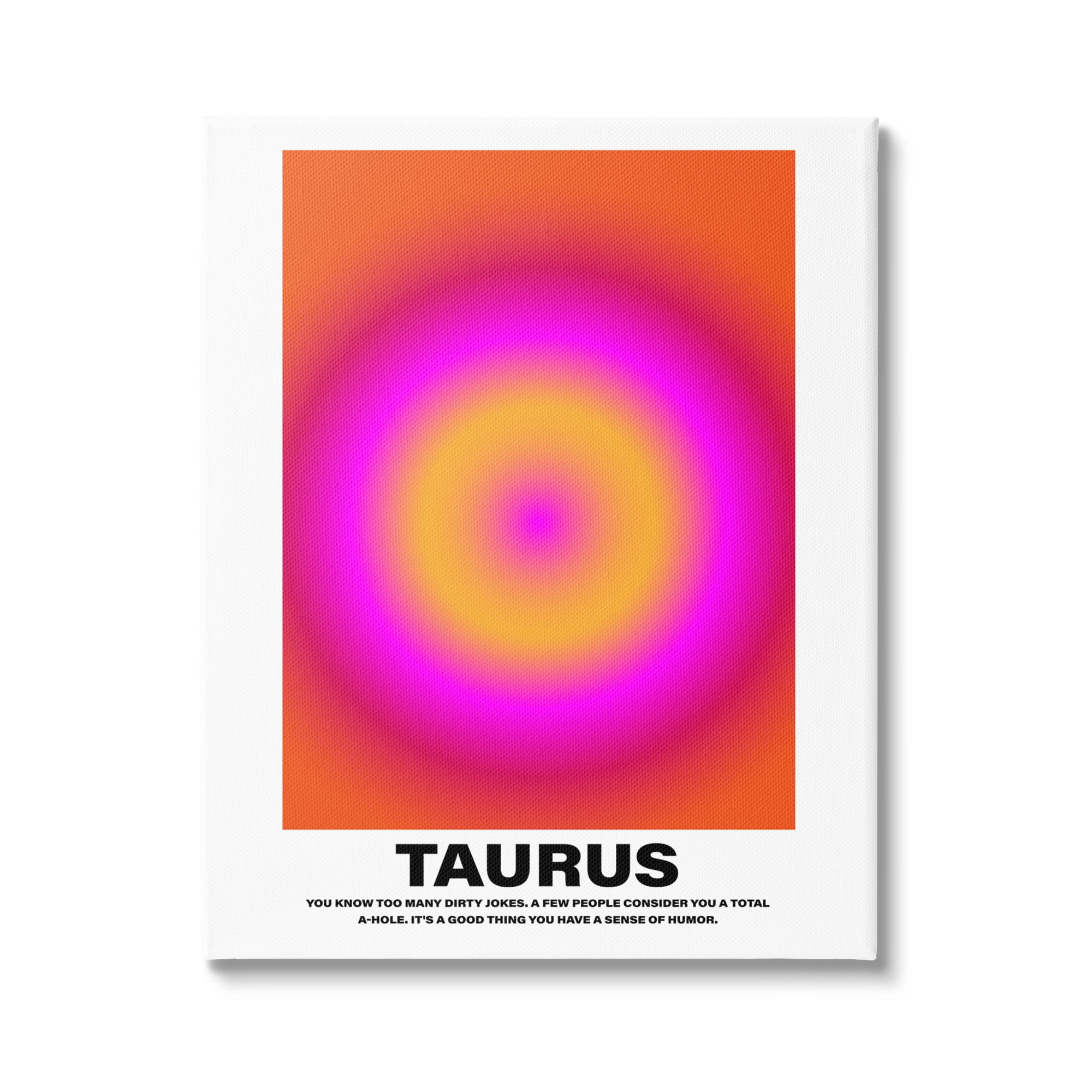 Stupell Industries Funny Taurus Astrology Abstract Painting Gallery Wrapped Canvas Art Print Wall Art, 30 x 40
