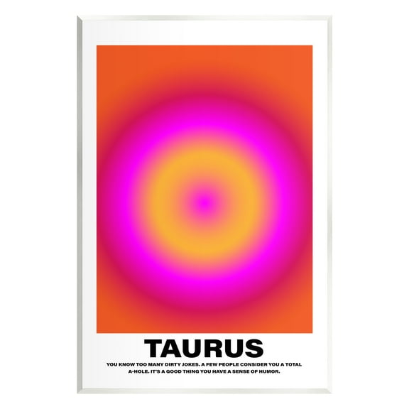 Stupell Industries Funny Taurus Astrology Abstract Painting Unframed Art Print Wall Art, 10 x 15