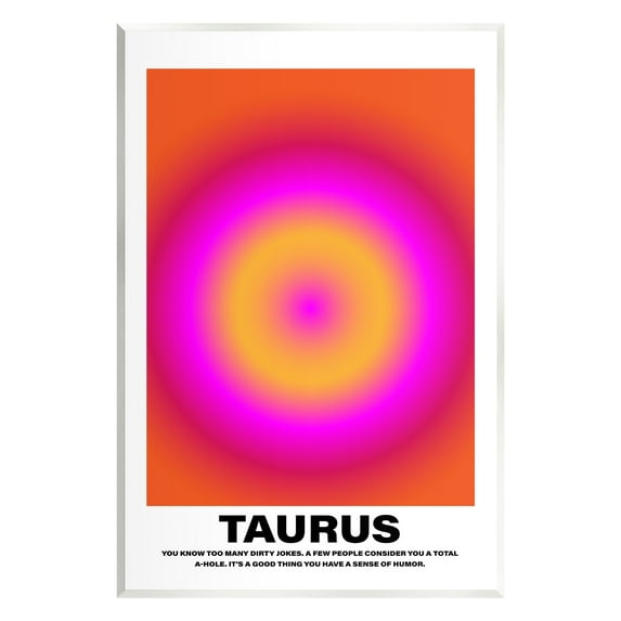 Stupell Industries Funny Taurus Astrology Abstract Painting Unframed Art Print Wall Art, 10 x 15