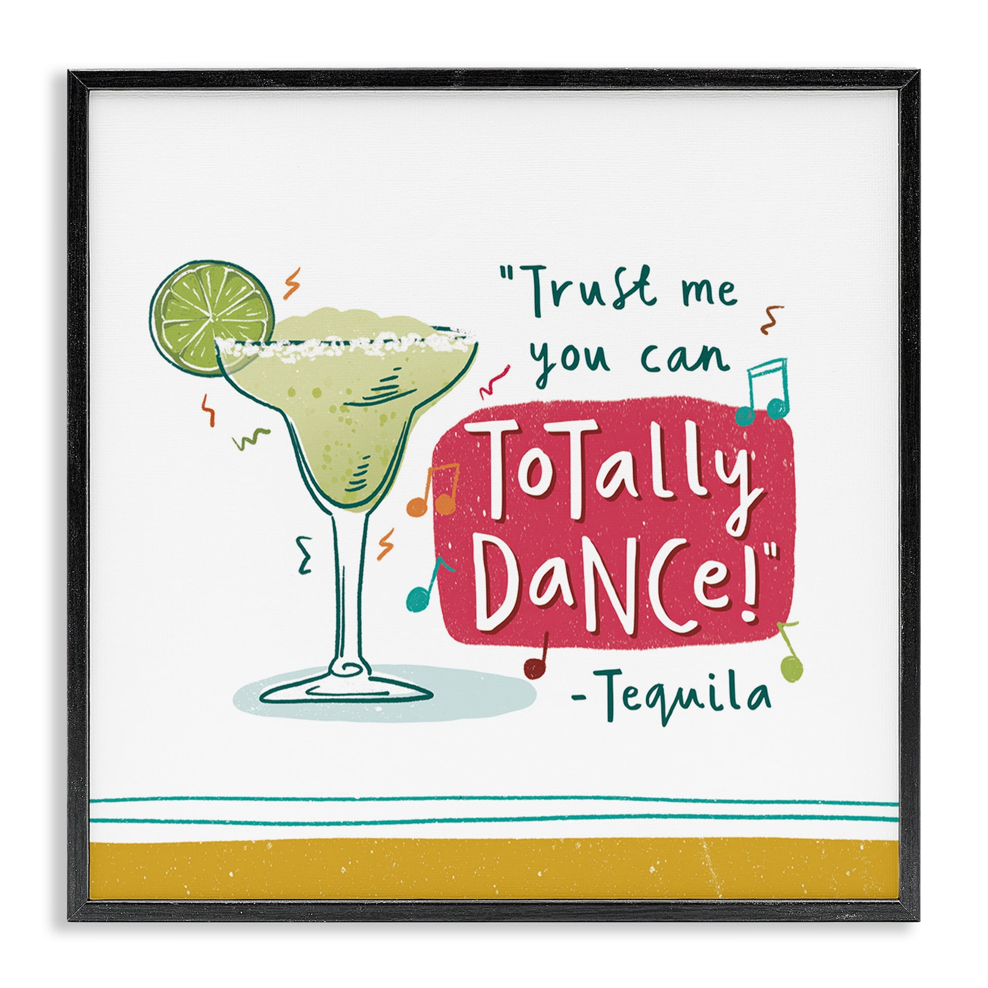 Stupell Industries Funny Tequila Phrase Food & Beverage Painting Black Framed Art Print Wall Art, 12 x 12