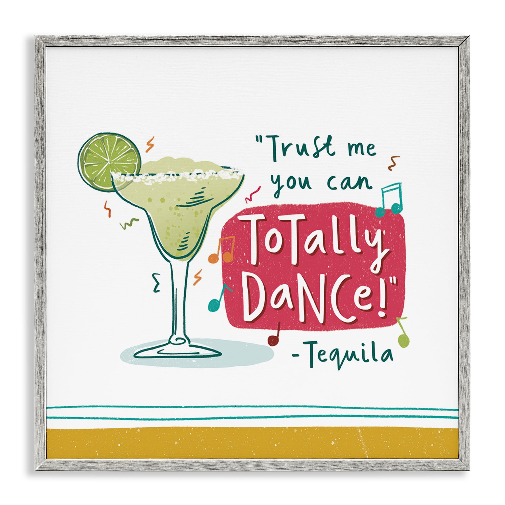 Stupell Industries Funny Tequila Phrase Food & Beverage Painting Gray Framed Art Print Wall Art, 12 x 12