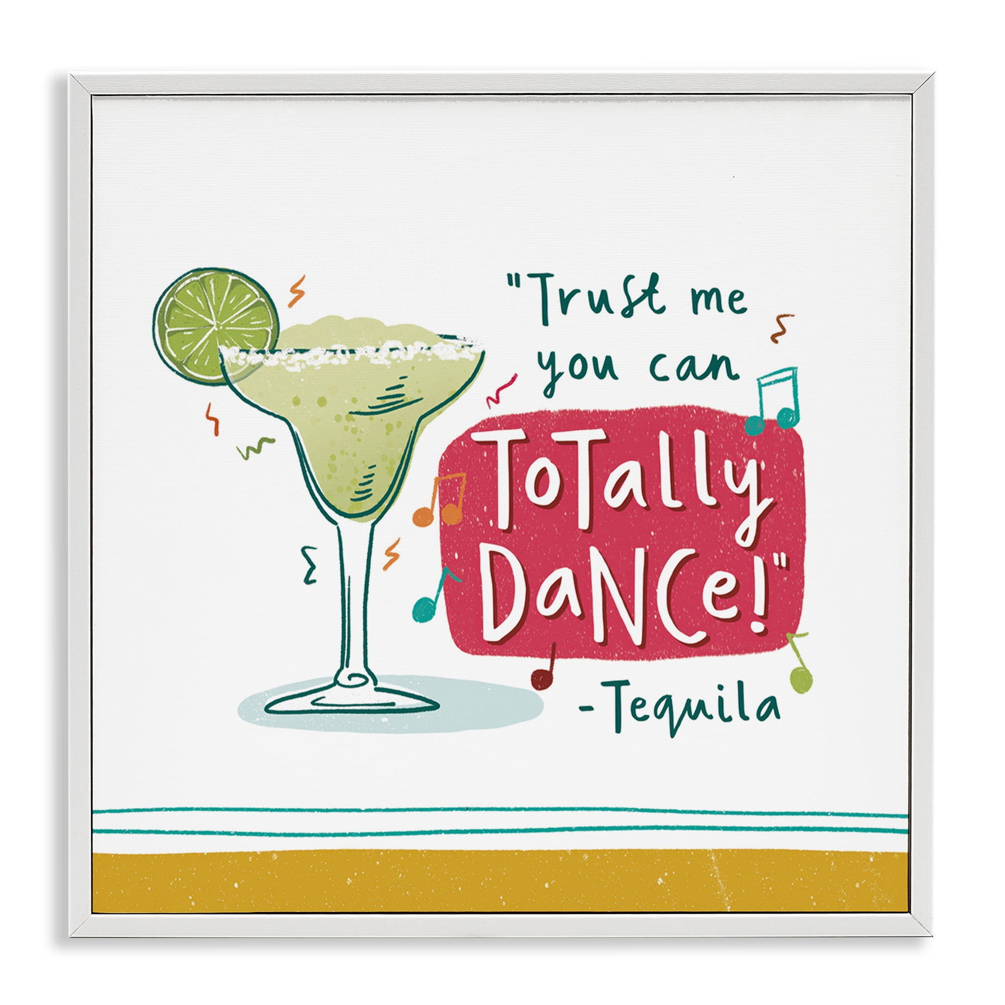 Stupell Industries Funny Tequila Phrase Food & Beverage Painting White Framed Art Print Wall Art, 17 x 17