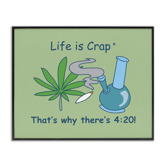 Stupell Industries Funny That's Why 420 Novelty & Humor Painting Black Framed Art Print Wall Art, 30 x 24