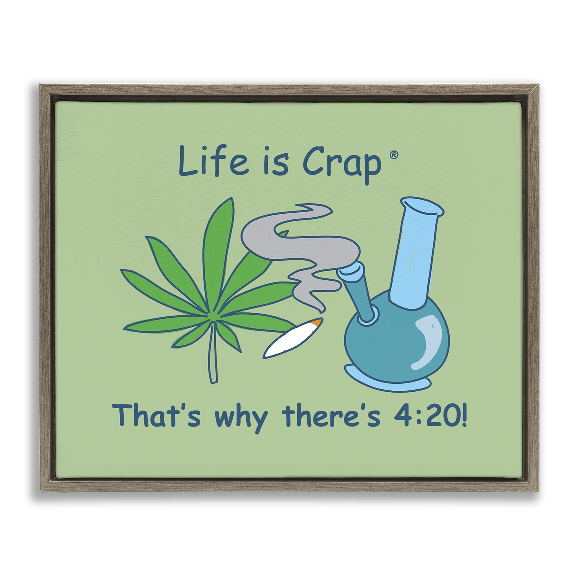 Stupell Industries Funny That's Why 420 Novelty & Humor Painting Brown Floater Framed Canvas Art Print Wall Art, 21 x 17
