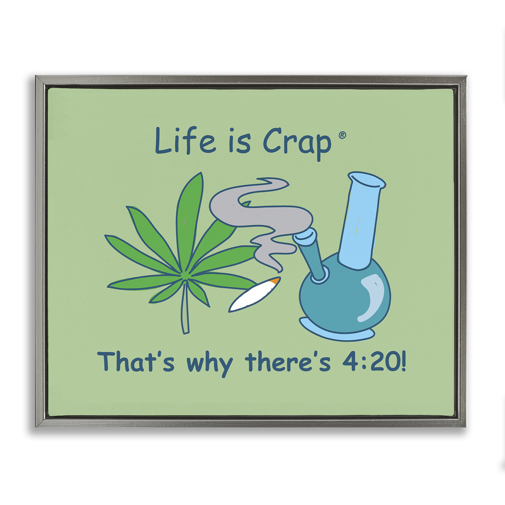Stupell Industries Funny That's Why 420 Novelty & Humor Painting Gray Floater Framed Canvas Art Print Wall Art, 21 x 17