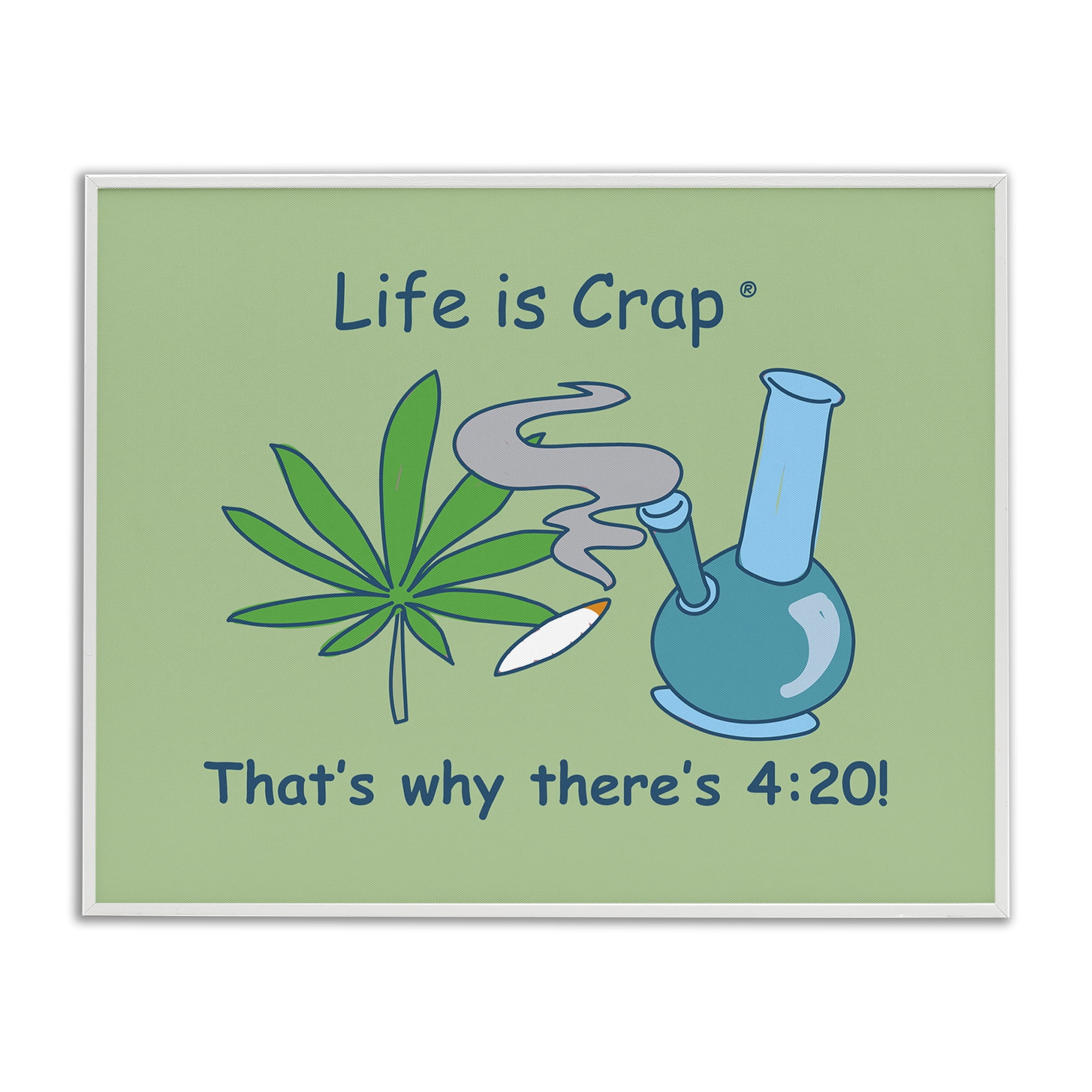 Stupell Industries Funny That's Why 420 Novelty & Humor Painting White Framed Art Print Wall Art, 20 x 16