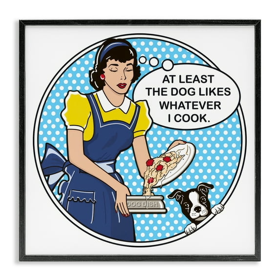 Stupell Industries Funny Vintage Dog Phrase Animals Painting Black Framed Art Print Wall Art, 12 x 12