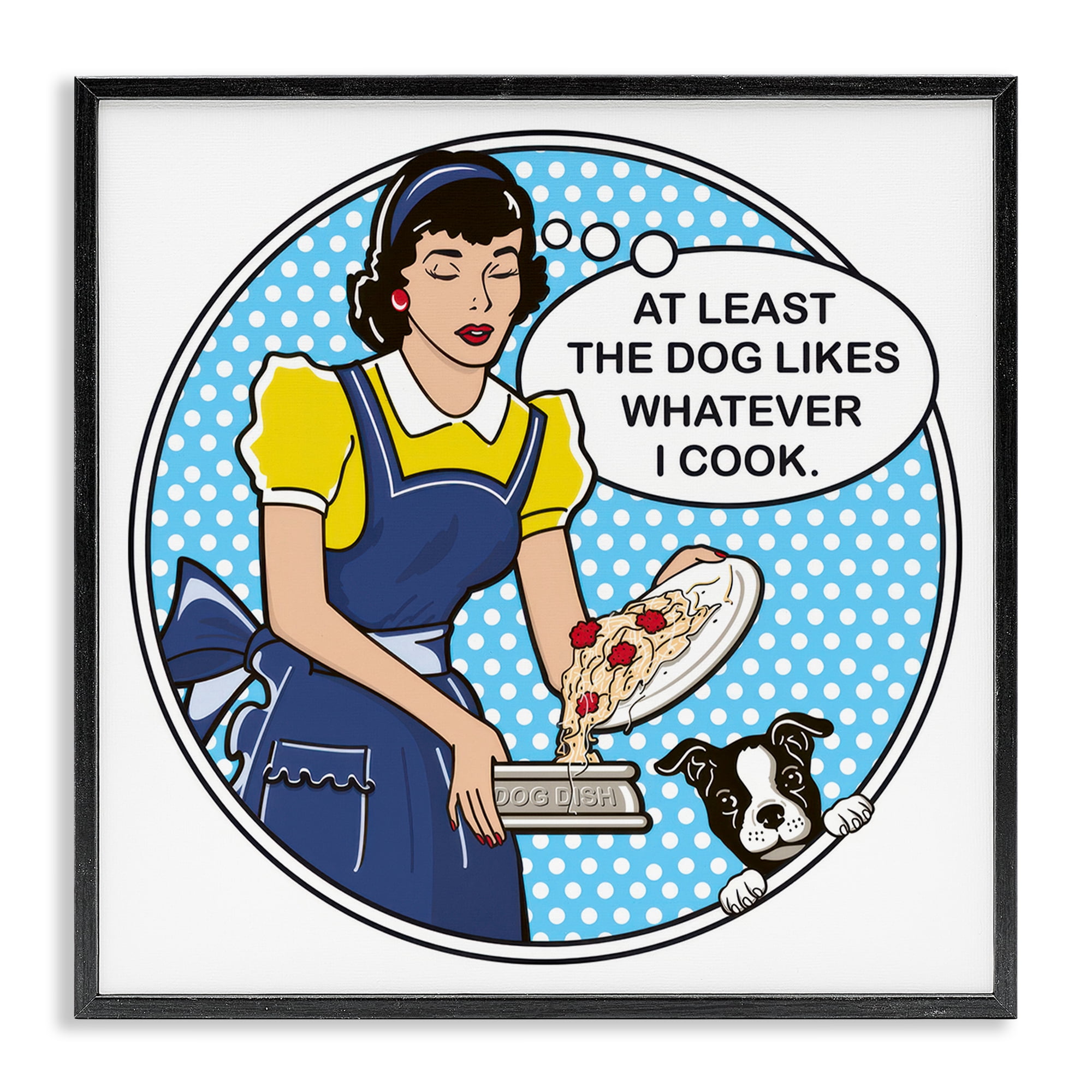 Stupell Industries Funny Vintage Dog Phrase Animals Painting Black Framed Art Print Wall Art, 24 x 24
