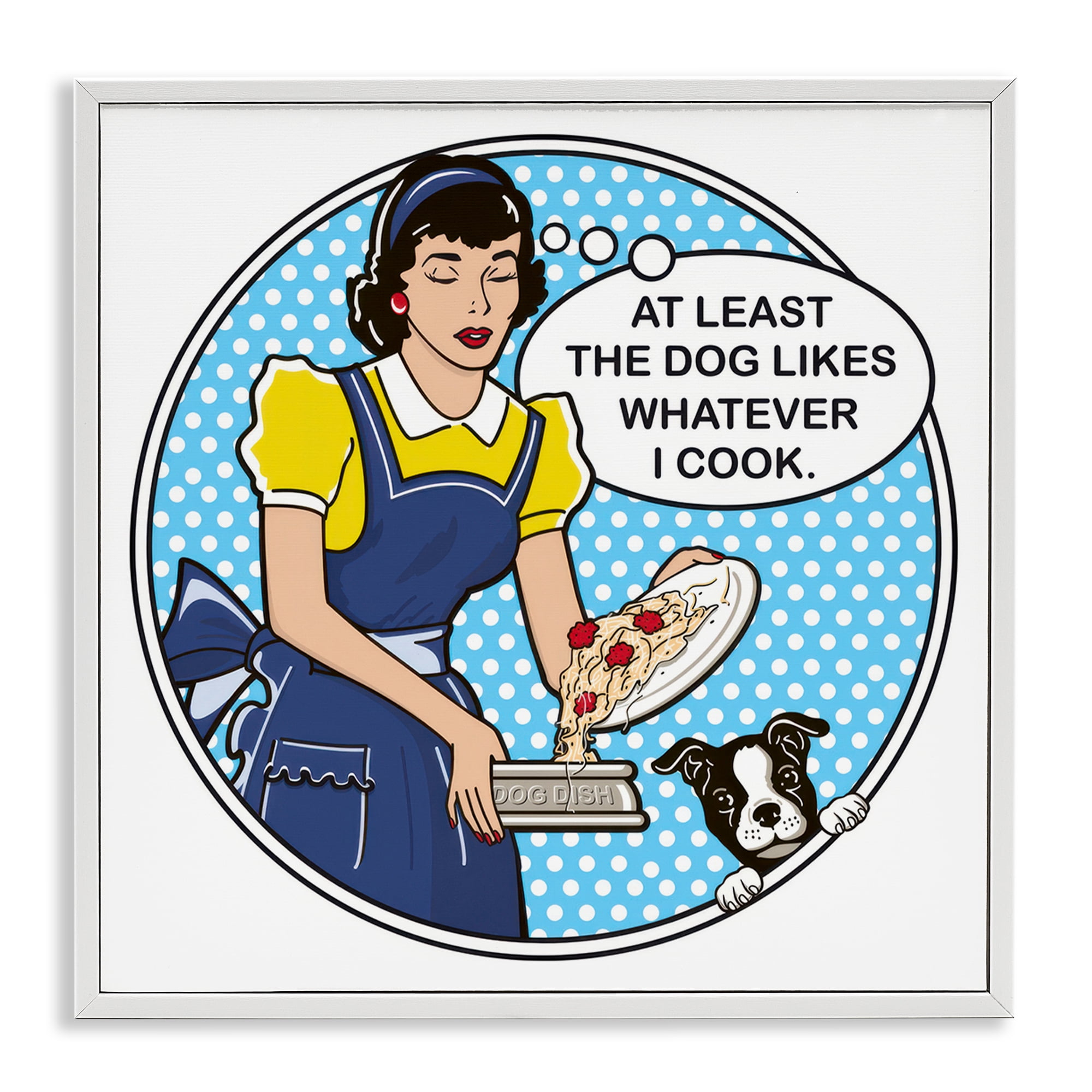Stupell Industries Funny Vintage Dog Phrase Animals Painting White Framed Art Print Wall Art, 17 x 17