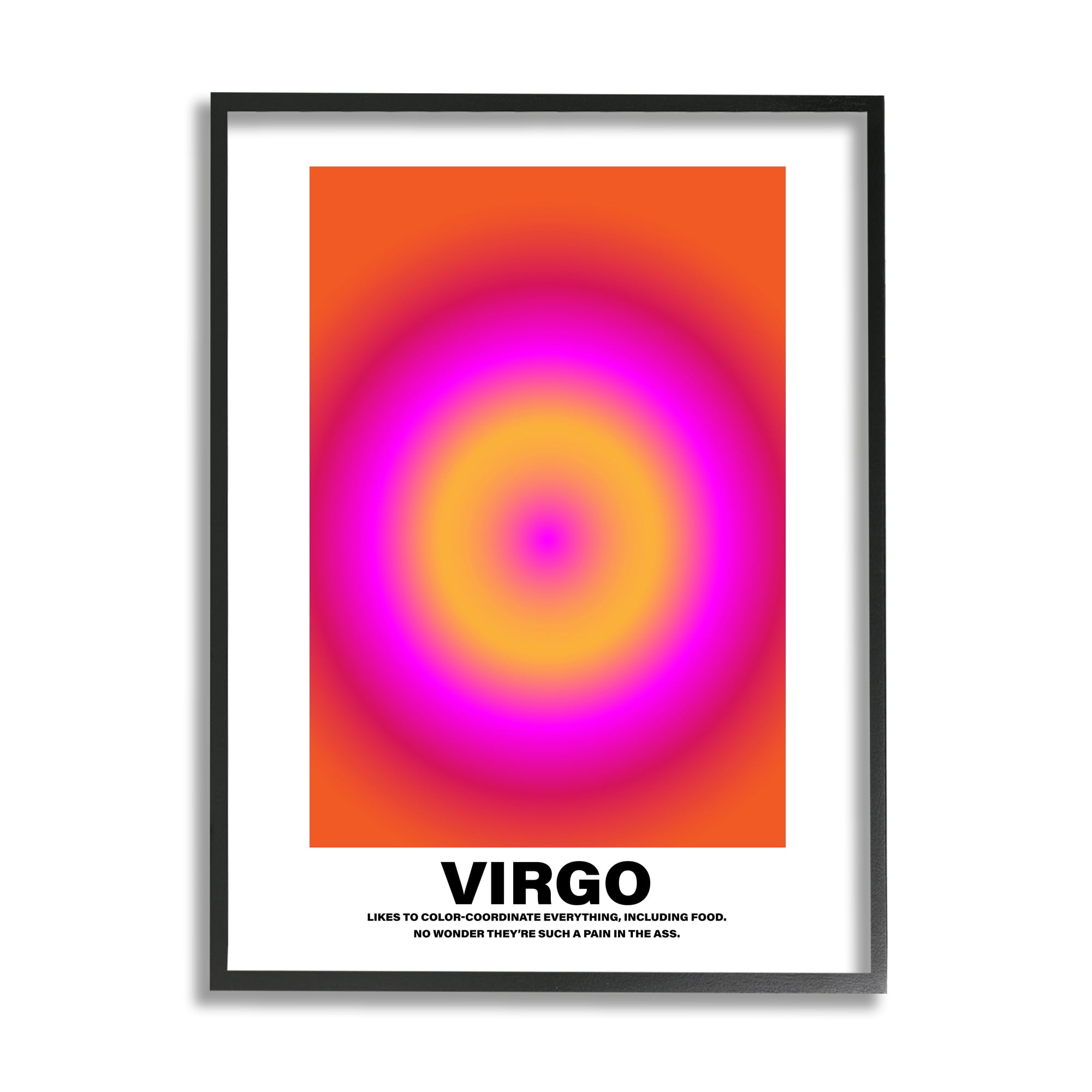 Stupell Industries Funny Virgo Astrology Abstract Painting Black Framed Art Print Wall Art, 24 x 30