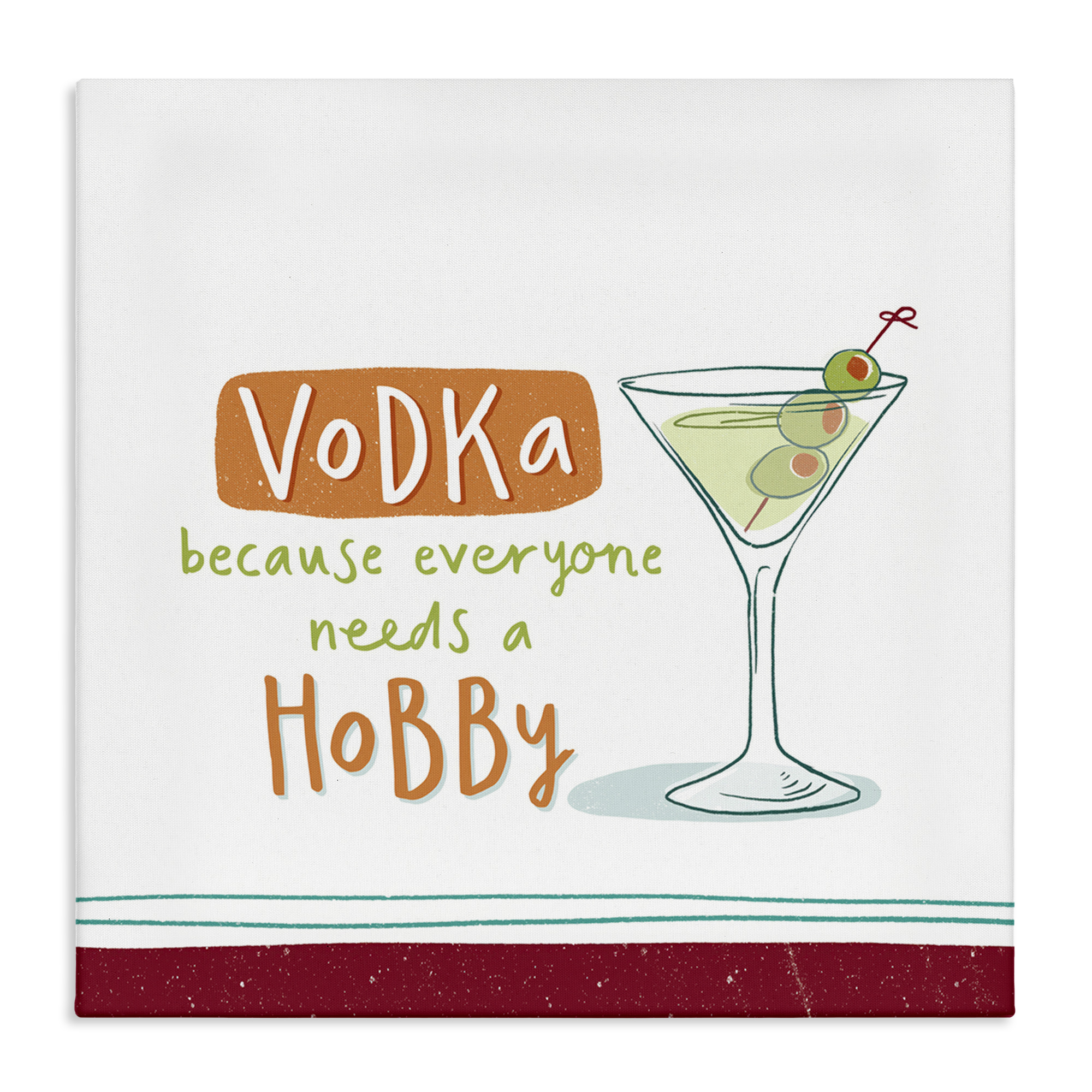Stupell Industries Funny Vodka Phrase Food & Beverage Painting Wrapped Canvas Art Print Wall Art, 17 x 17