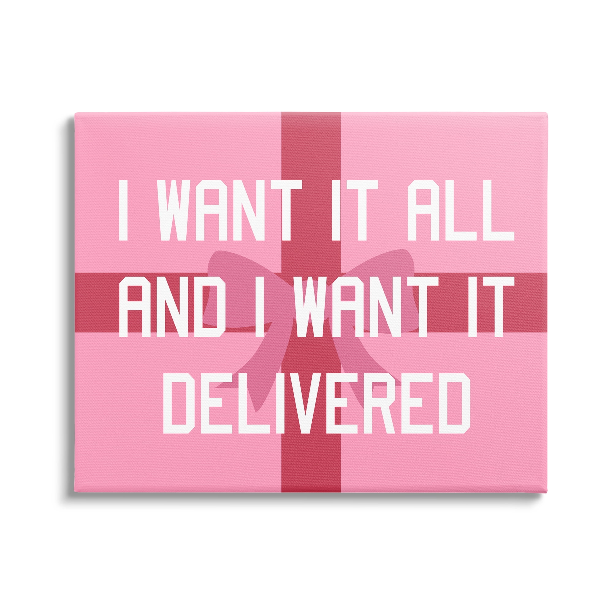 Stupell Industries Funny Want Gifts Delivered Holiday Painting Gallery Wrapped Canvas Art Print Wall Art, 48 x 36