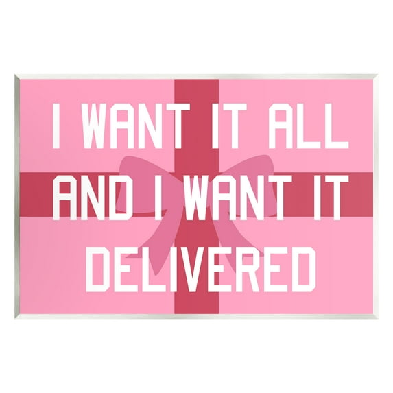 Stupell Industries Funny Want Gifts Delivered Holiday Painting Unframed Art Print Wall Art, 15 x 10