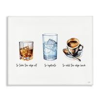 Stupell Industries Funny Whiskey & Coffee Food & Beverage Painting Wrapped Canvas Art Print Wall Art, 20 x 16