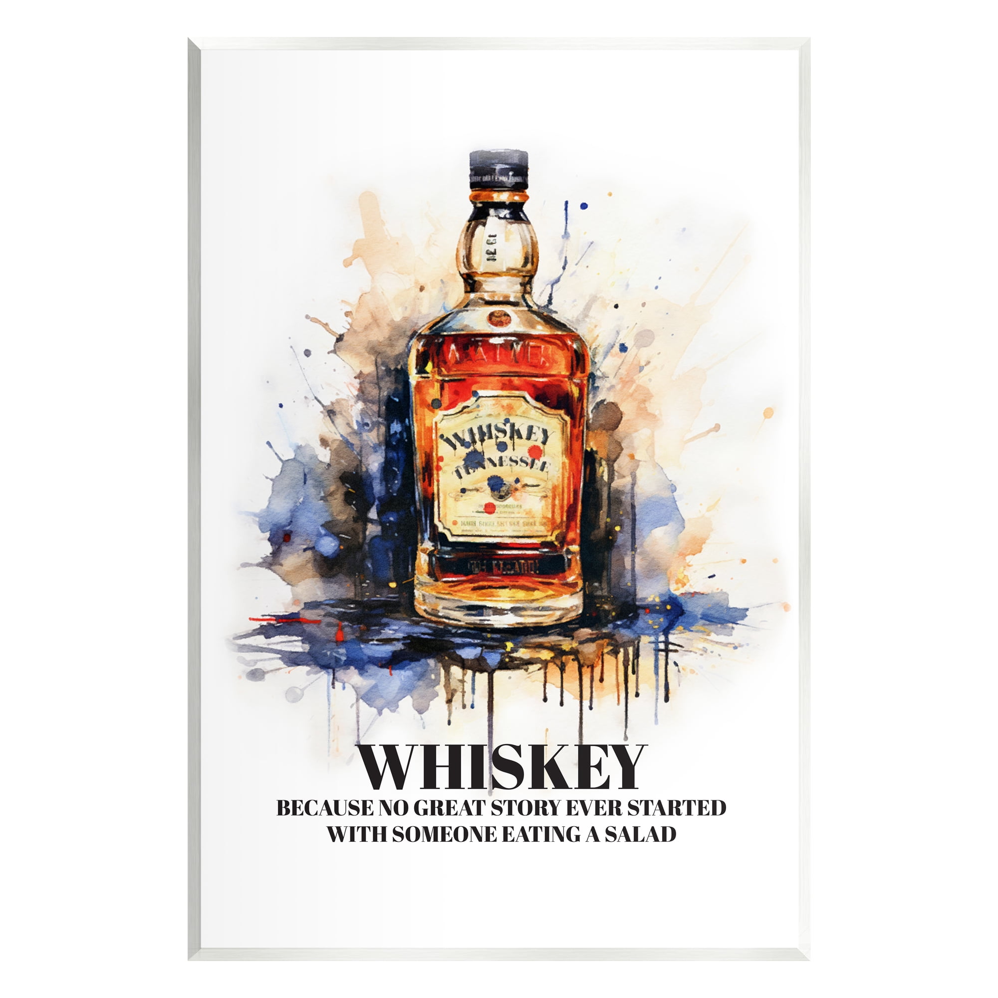 Stupell Industries Funny Whiskey Phrase Food & Beverage Painting Unframed Art Print Wall Art, 13 x 19