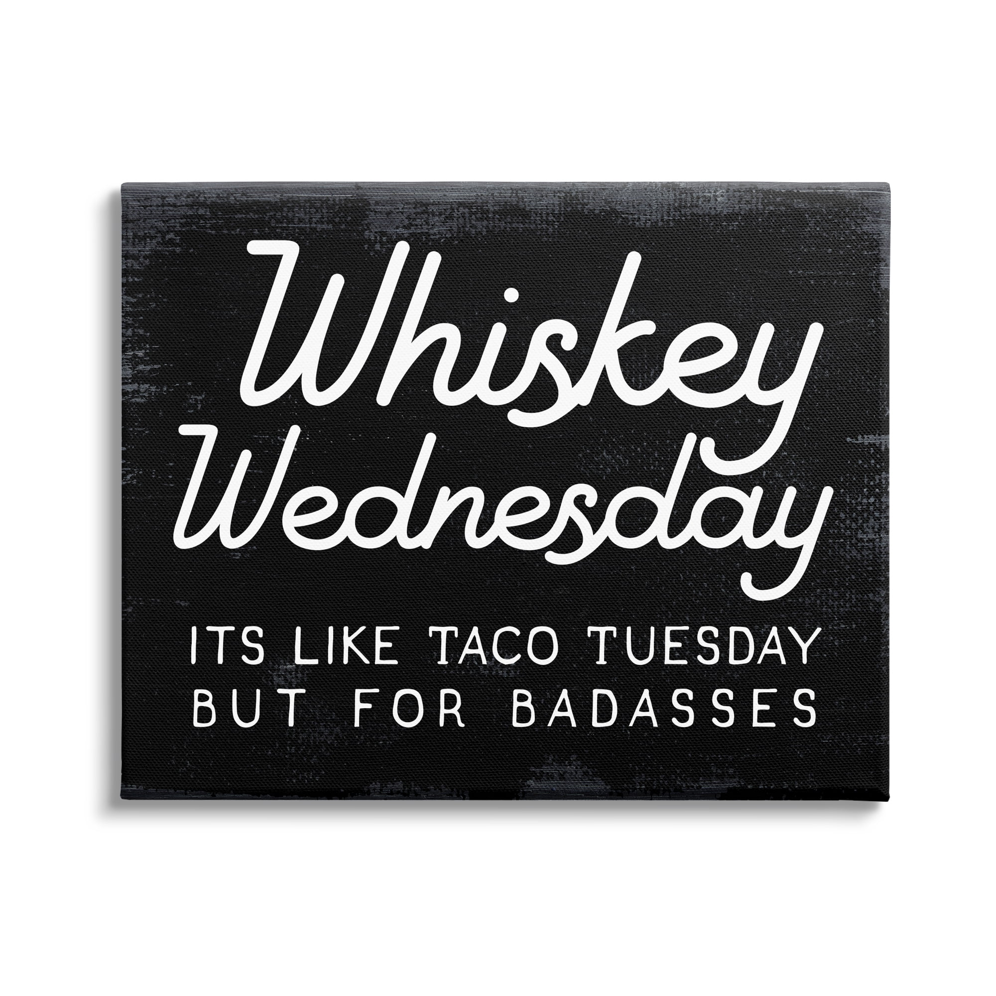 Stupell Industries Funny Whiskey Wednesday Food & Beverage Painting Gallery Wrapped Canvas Art Print Wall Art, 48 x 36