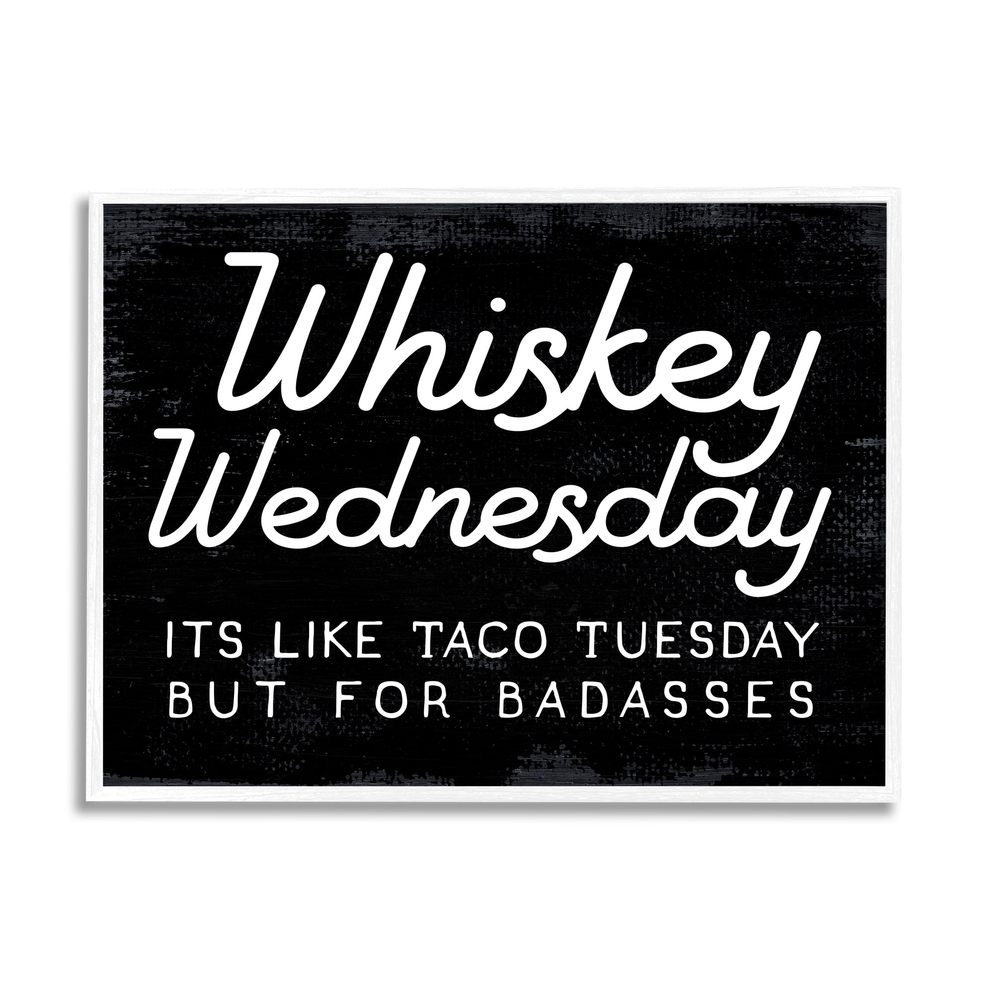 Stupell Industries Funny Whiskey Wednesday Food & Beverage Painting White Framed Art Print Wall Art, 30 x 24