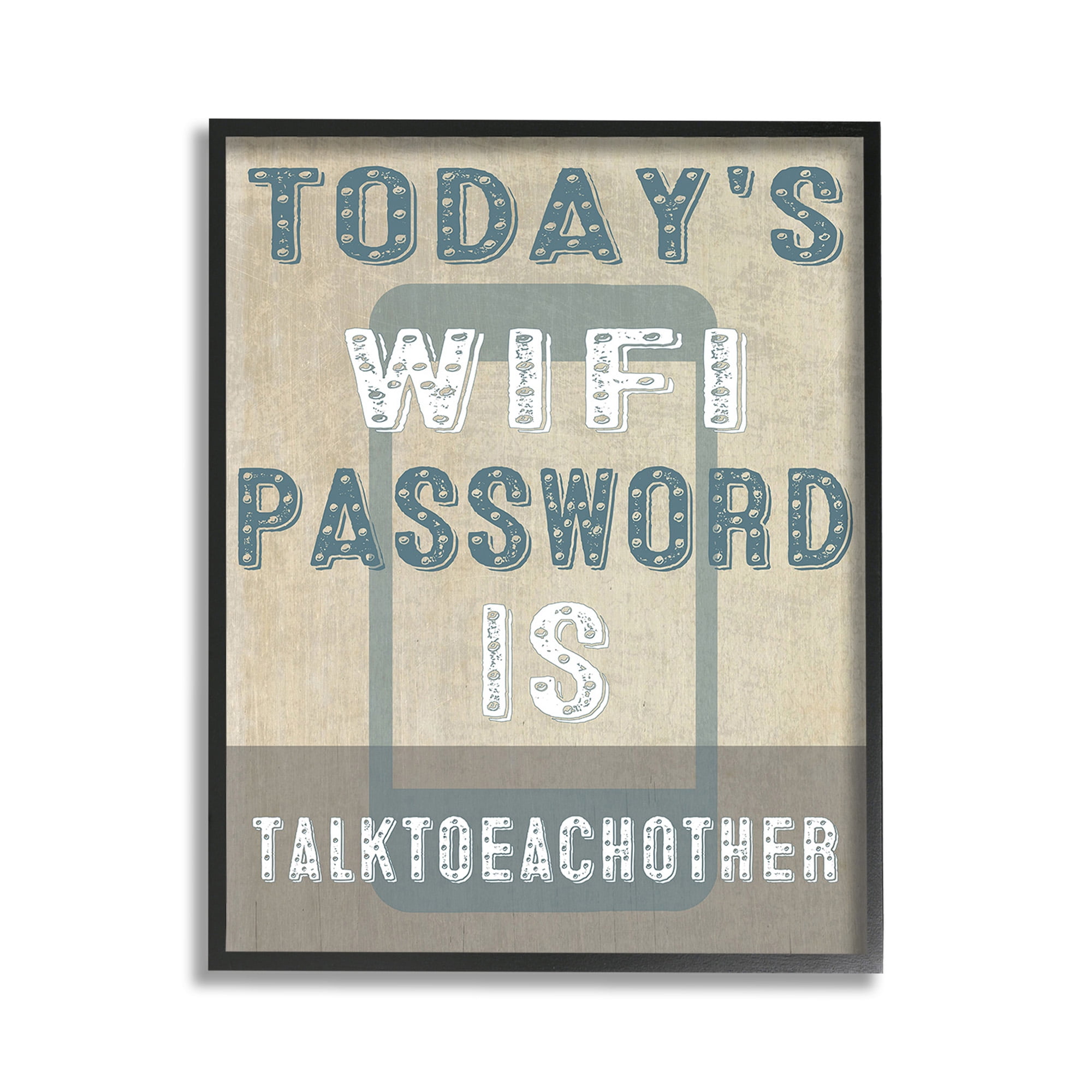 Stupell Industries Funny Wi-Fi Password Typography Painting Black Framed Art Print Wall Art, 11 x 14