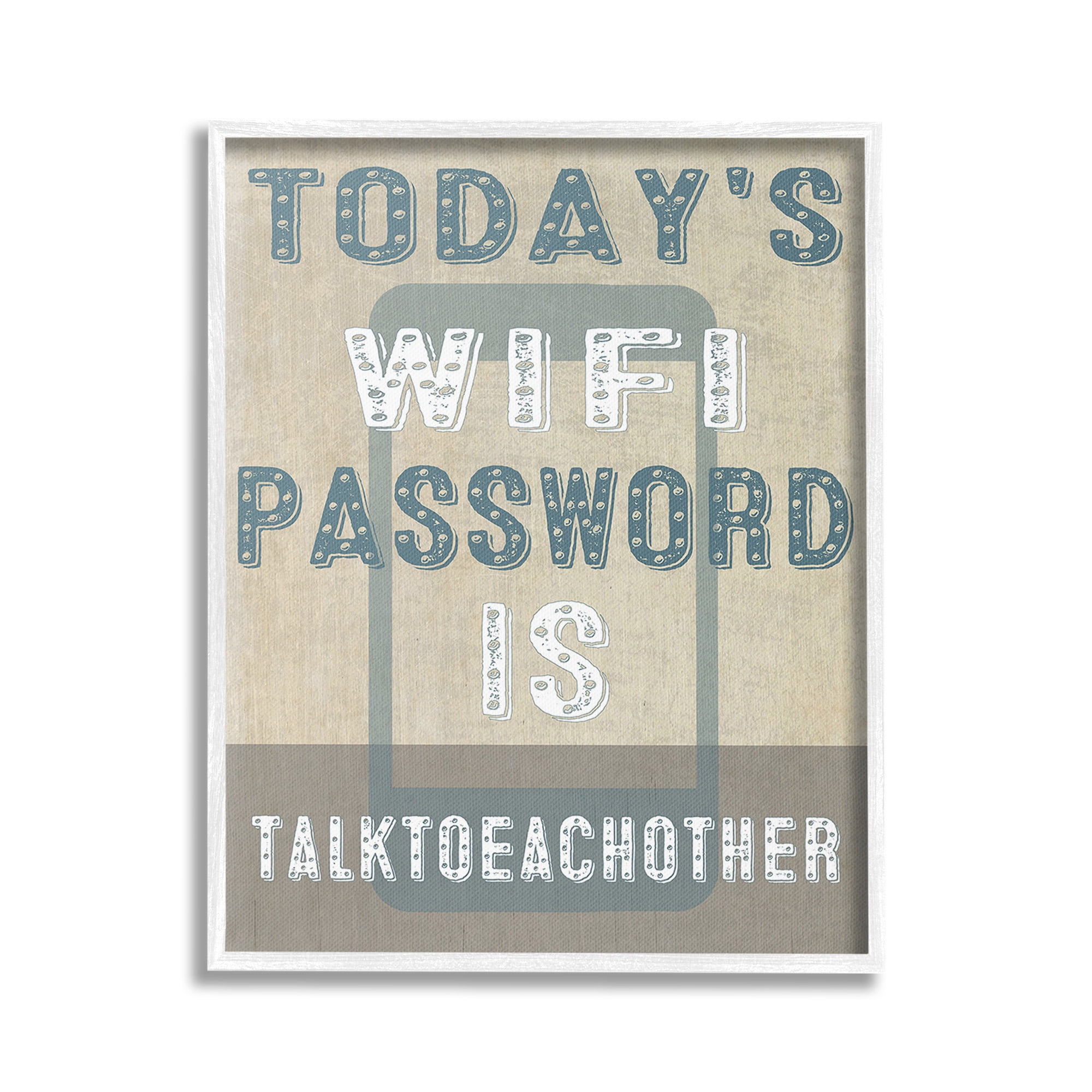 Stupell Industries Funny Wi-Fi Password Typography Painting White Framed Art Print Wall Art, 16 x 20