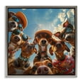 thumbnail image 1 of Stupell Industries Funny Wiener Dog Selfie Novelty & Humor Painting Gray Floater Framed Canvas Art Print Wall Art, 25 x 25, 1 of 10