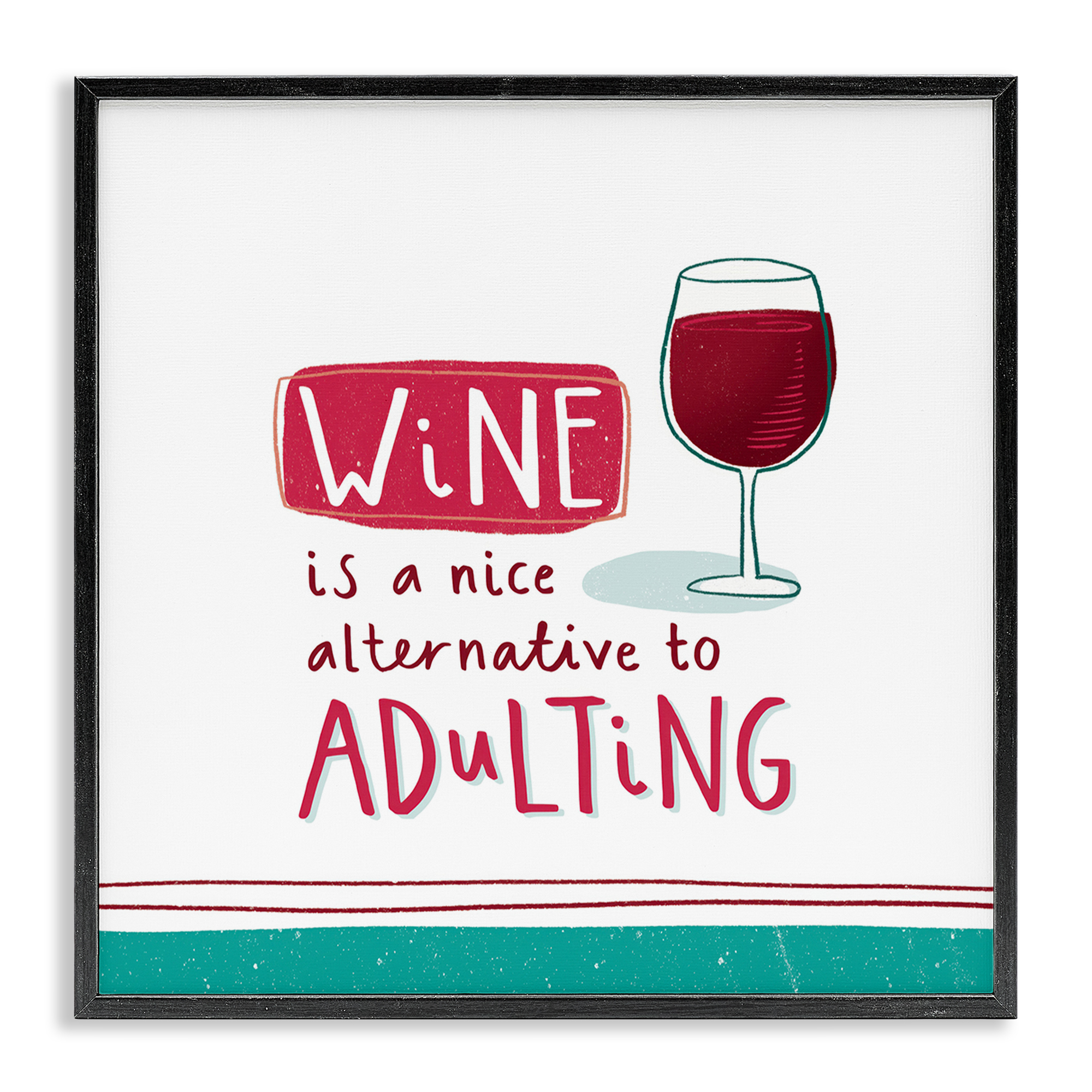Stupell Industries Funny Wine Phrase Food & Beverage Painting Black Framed Art Print Wall Art, 17 x 17
