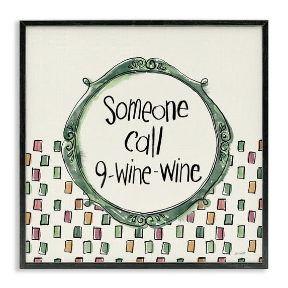 Stupell Industries Funny Wine Sentiment Food & Beverage Painting Black Framed Art Print Wall Art, 12 x 12