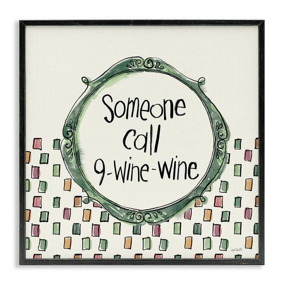 Stupell Industries Funny Wine Sentiment Food & Beverage Painting Black Framed Art Print Wall Art, 12 x 12